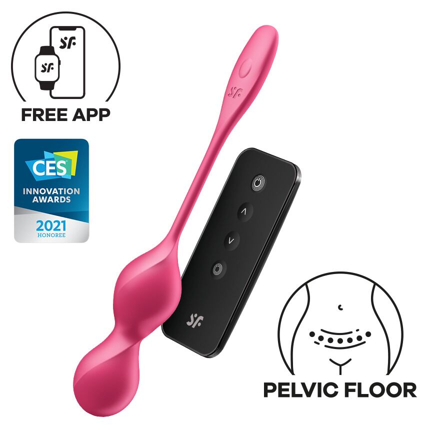 Vaginal Smart Vibrating Balls Satisfyer Love Birds 2 Connect App Red, 86g, Remote Control