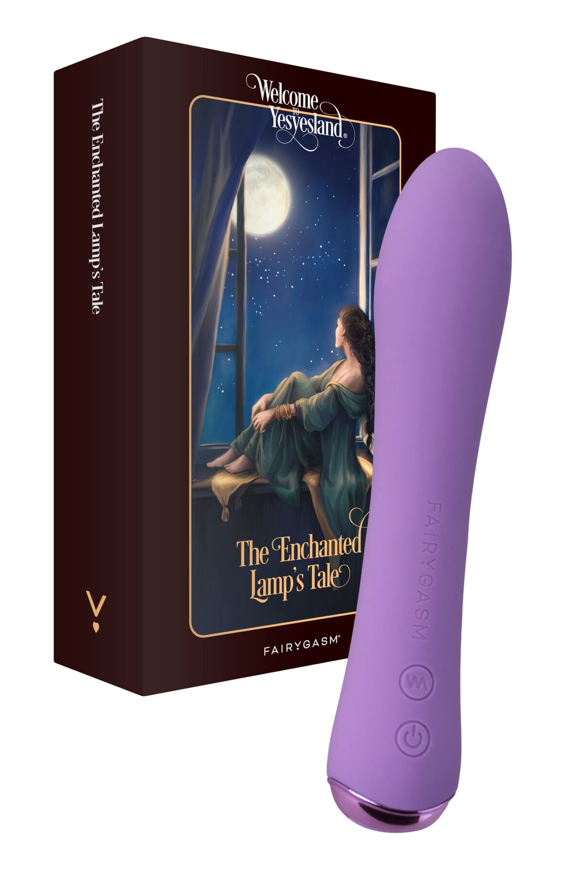 Heated vibrator FairyGasm WowGenie violet, heats up to 42 °C