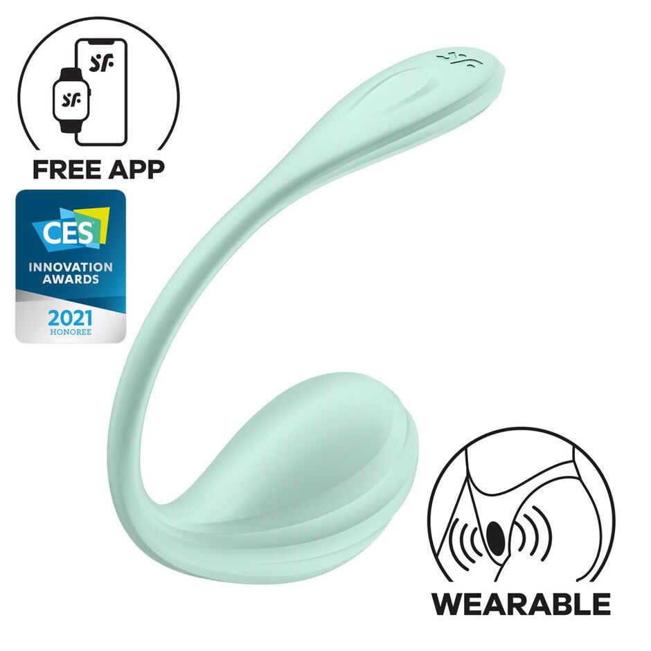 Smart Vibrating Egg Satisfyer Smooth Petal Connect App Mint