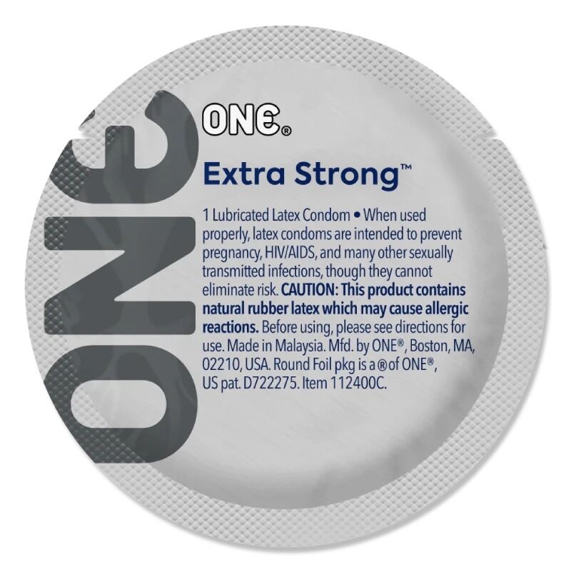 Condom ONE Extra Strong, 1 pc, flared shape, lubricated, suitable for anal sex