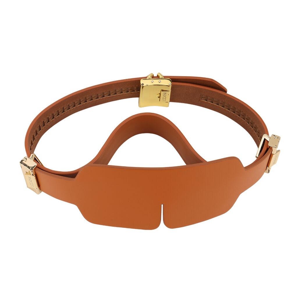 Eye Mask LOCKINK Blindfold Kit, brown, genuine leather, adjustable size