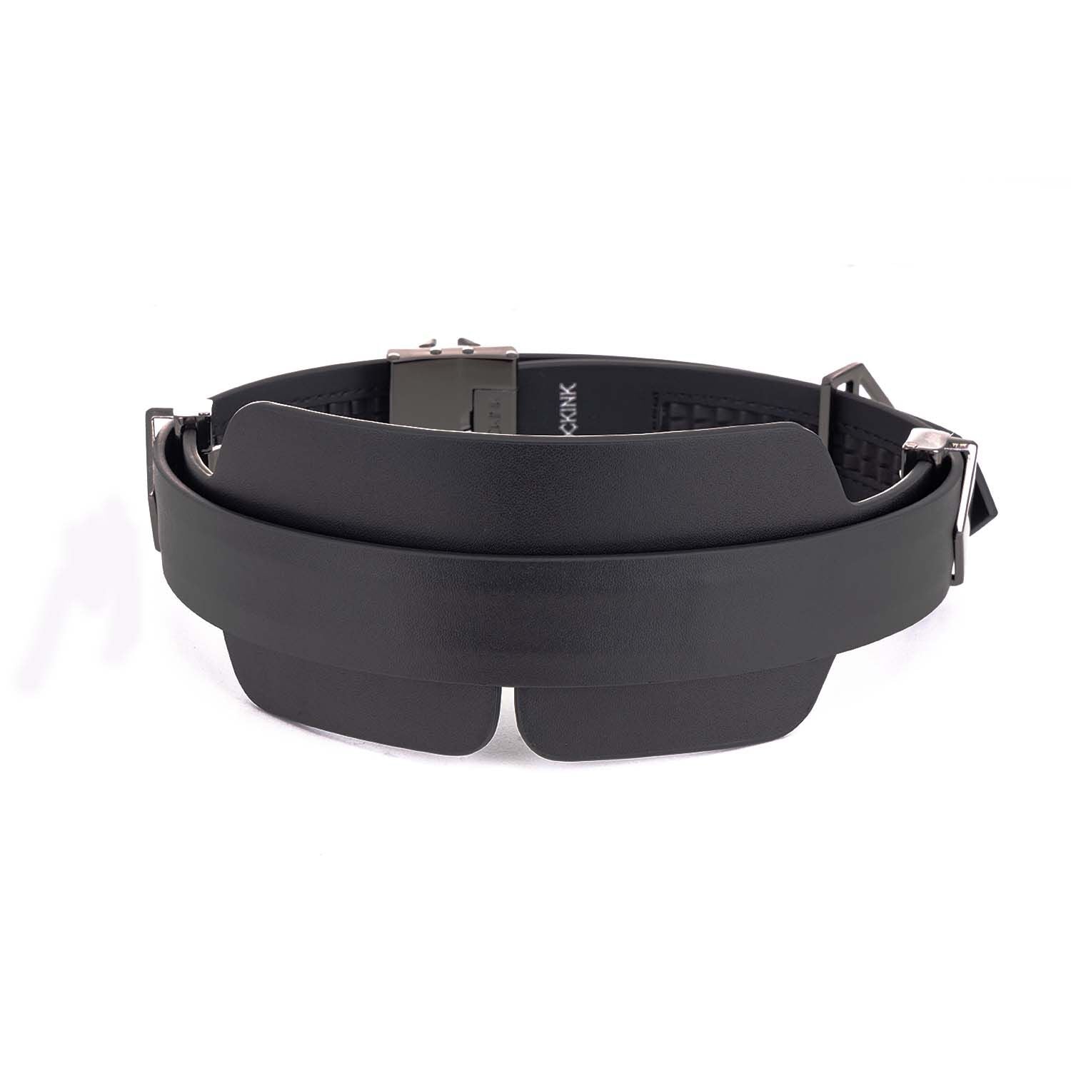 LOCKINK Blindfold Kit, Black, Genuine Leather, Adjustable Size