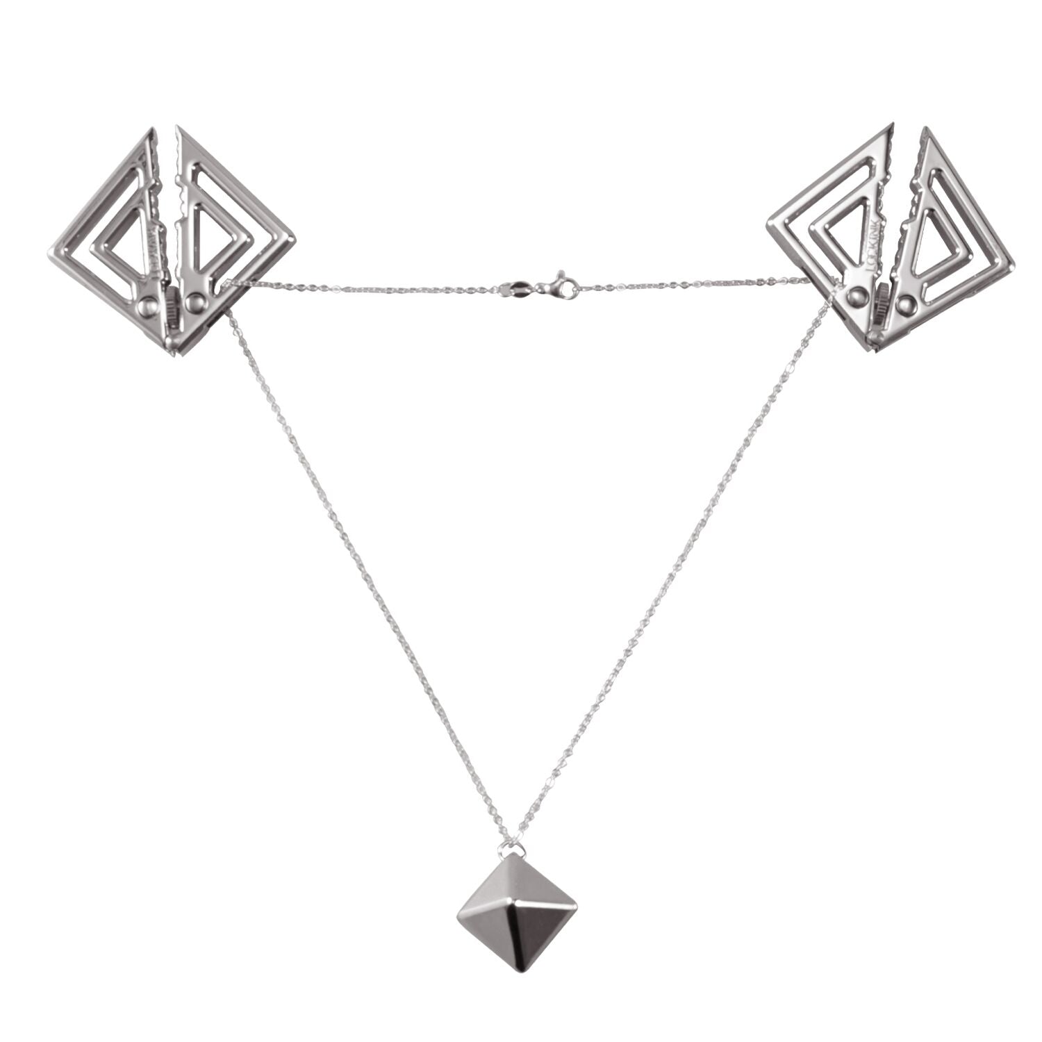 LOCKINK Adjustable Nipple Clamps with Heavy Pendant, silver-plated