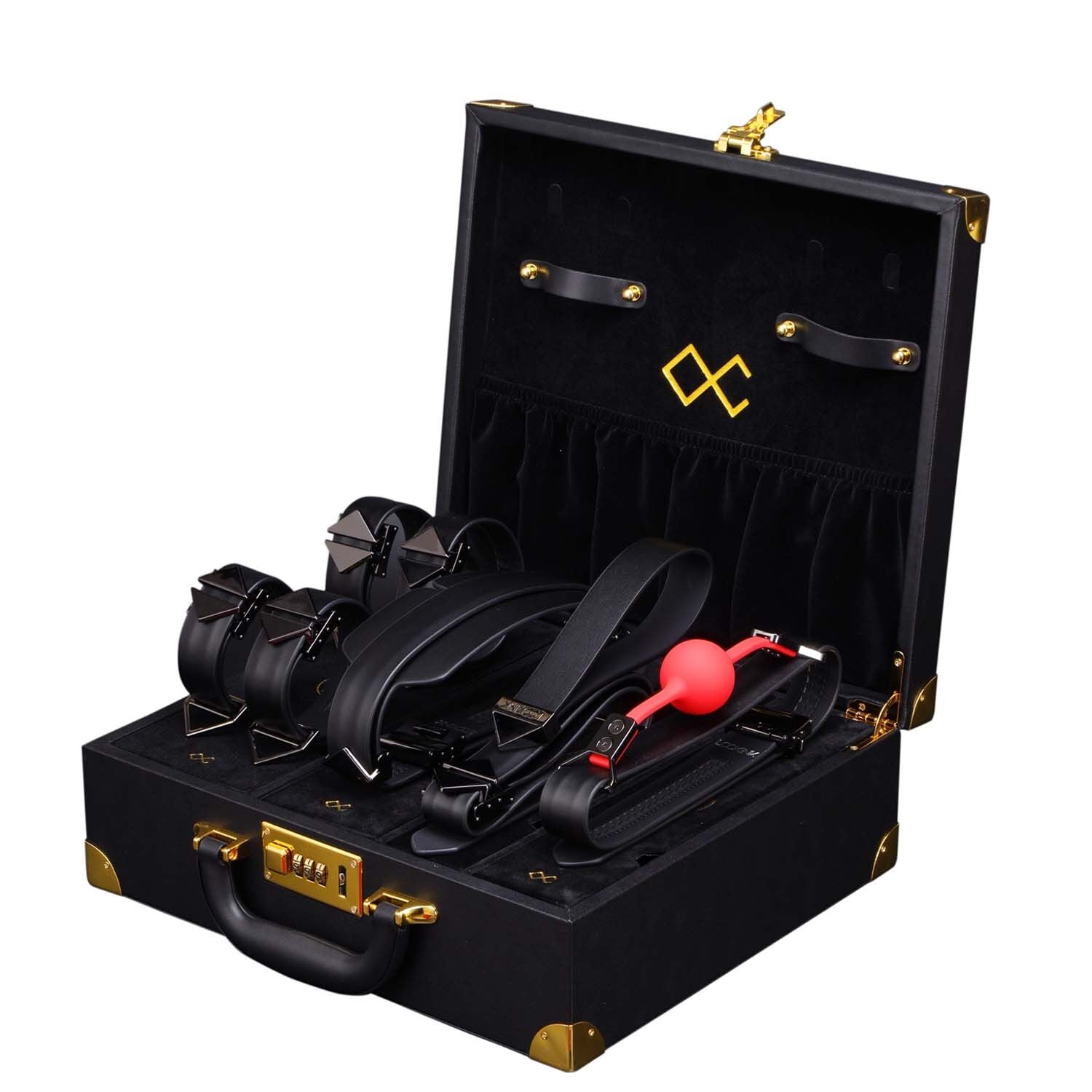 BDSM set LOCKINK Moonlight Treasure Chest, black, genuine leather