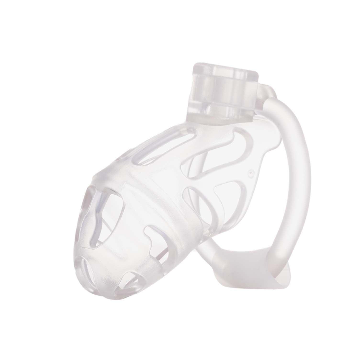 Клітка для пеніса LOCKINK SEVANDA Plastic Penis Chastity Cage, прозора, 3 кільця різних розмірів