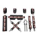 БДСМ-набір LOCKINK The Flowering Serpent Bondage Set, чорний, з малюнком у вигляді змій, 7 предметів