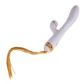 Rabbit Vibrator with Pulsation and Flogger LOCKINK SEVANDA Whip Vibrating Massage Wand, White-Gold