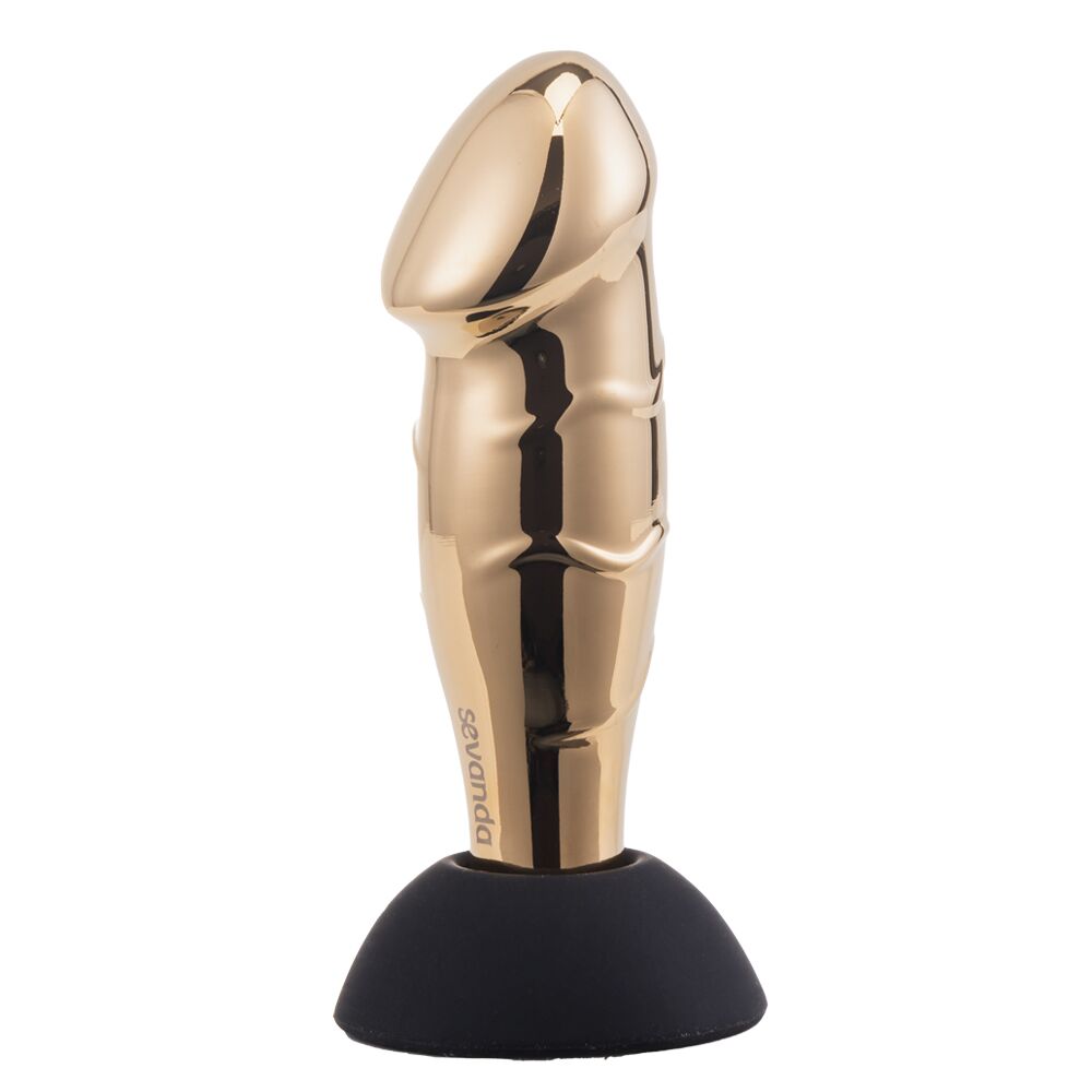 Prostate Vibrator LOCKINK SEVANDA Hercules, Gold, 10 Modes, Remote Control, Removable Suction Cup