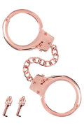 Fetish Tentation Premium Chick wrist cuffs in rose-gold metal