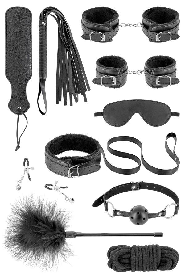 BDSM Fetish Tentation SM Bondage Box in vegan leather 10pcs Set