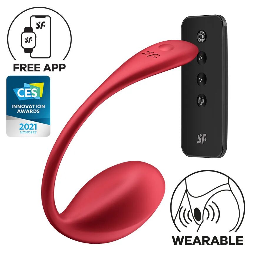 Смарт-віброяйце Satisfyer Shiny Petal Connect App, керування зі смартфона, пульт ДК