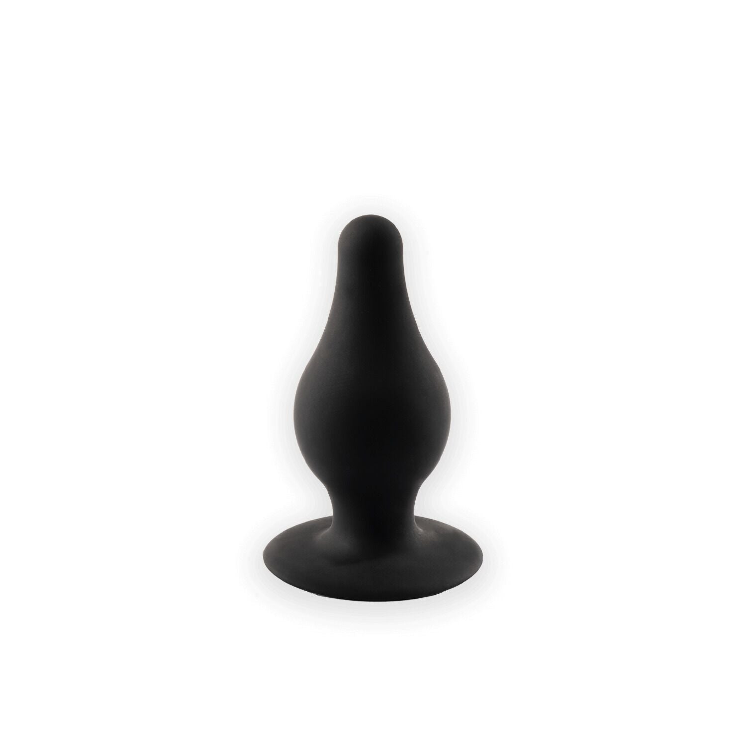 Anal plug SilexD Model 2, size M, black, dual-layer, with memory foam, diameter 4 cm