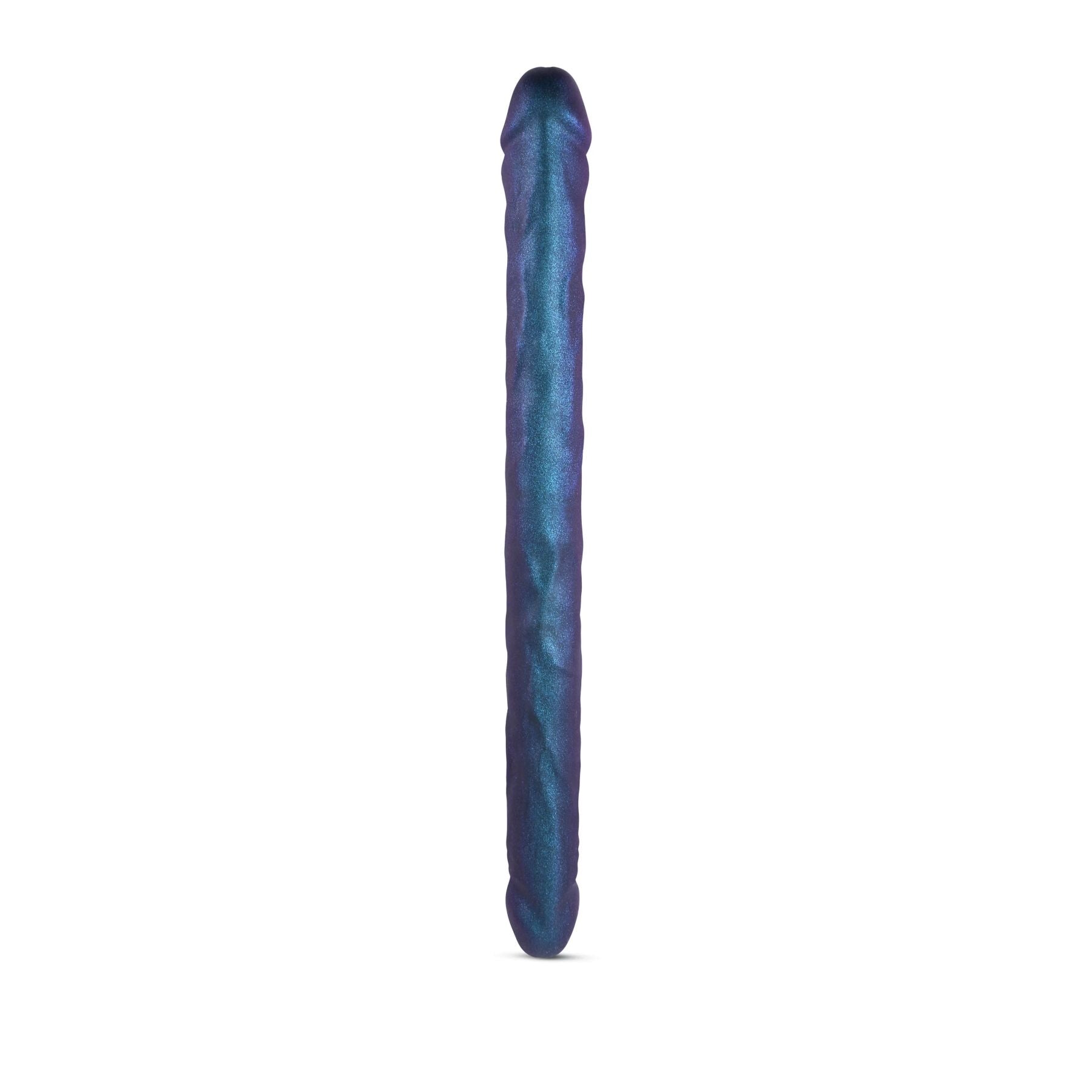 Double Dildo Strap-On-Me DOUBLE DONG REALISTIC DILDO - SNAKY METALLIC COLOR