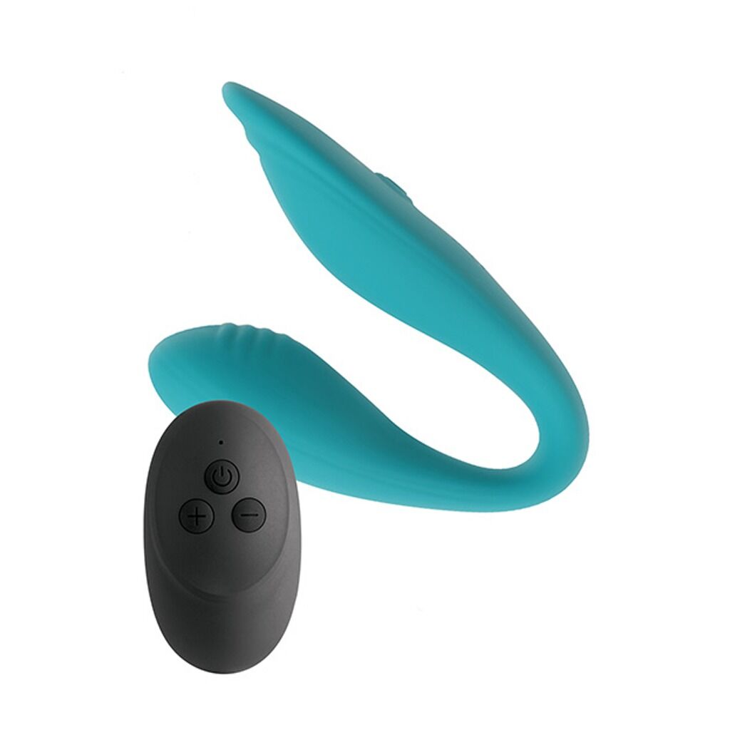 Double Vibrator S Pleasures Premium Delight, Turquoise, for Clitoris and G-spot, 10 Modes