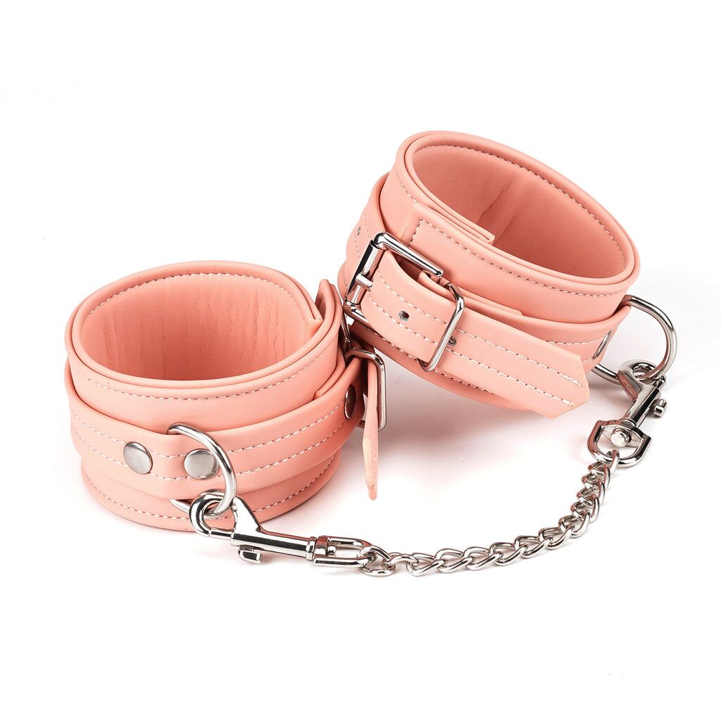 Liebe Seele Dark Candy Pink Ankle Cuffs, detachable chain