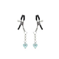 Liebe Seele Glow-in-dark Nipple Clamps Light Blue with Heart, Glow in the Dark