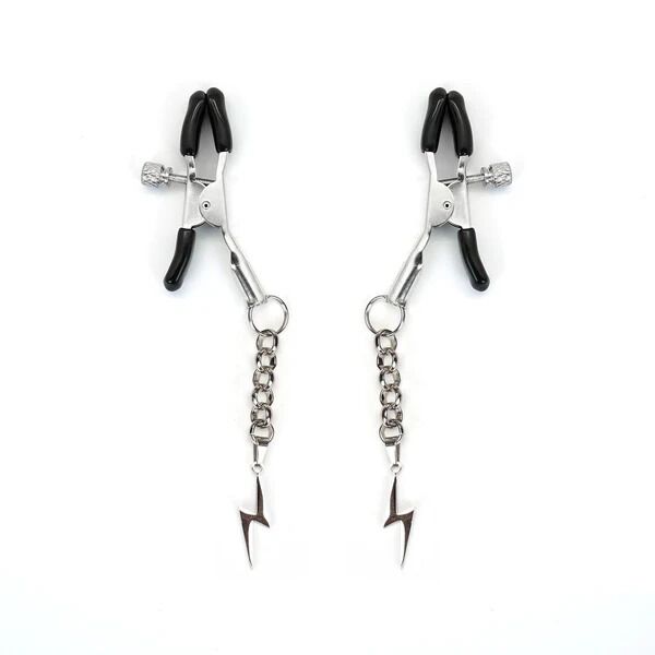 Liebe Seele Lightning Nipple Clamps Silver, lightning pendant