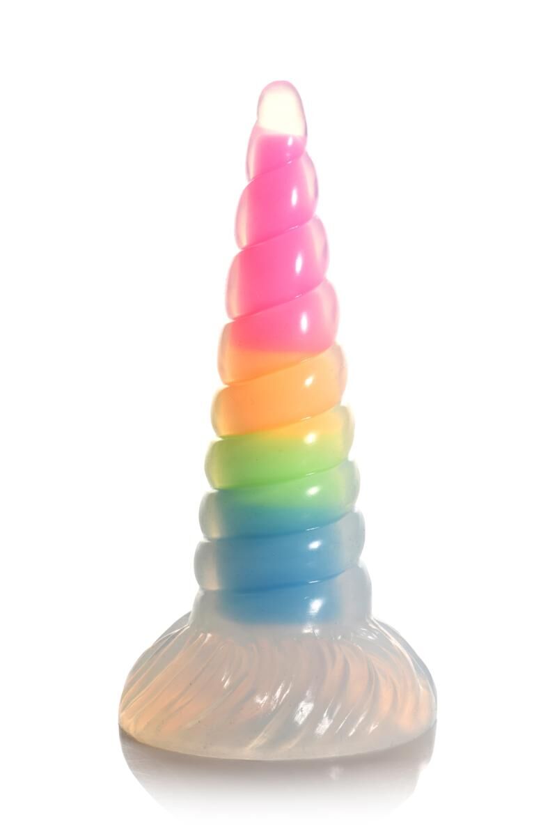 Fantasy Dildo Creature Cocks Luminescent Rainbow Silicone Dildo, glows in the dark, 19.6 cm