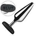 Master Series Butt Slut Metal & Silicone Butt Plug - Silver
