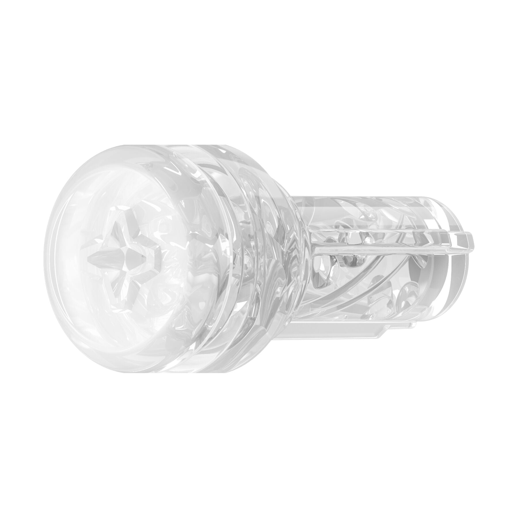 Kiiroo Feel Pocket Crystal Masturbator, compatible with the interactive PowerBlow nozzle