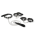 Bondage Set: Art of Sex - Cassandra Collar with Leash, Handcuffs, and Ankle Cuffs, black
