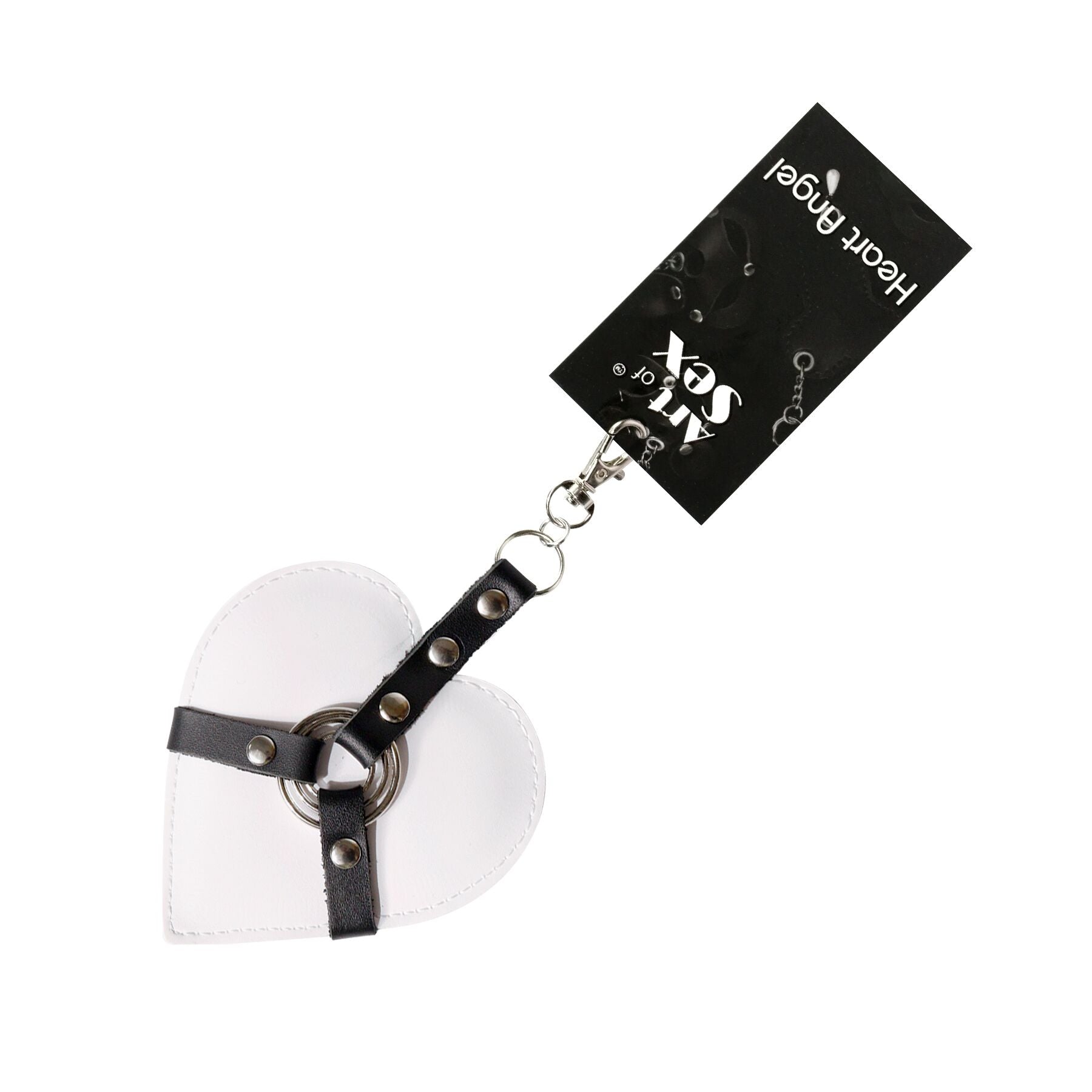 Keyring with Carabiner Art of Heart Angel, White