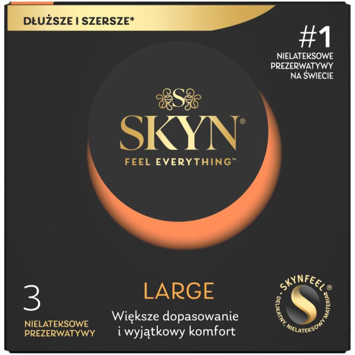 SKYN Large Non-Latex Premium Condoms 3 pcs, larger size