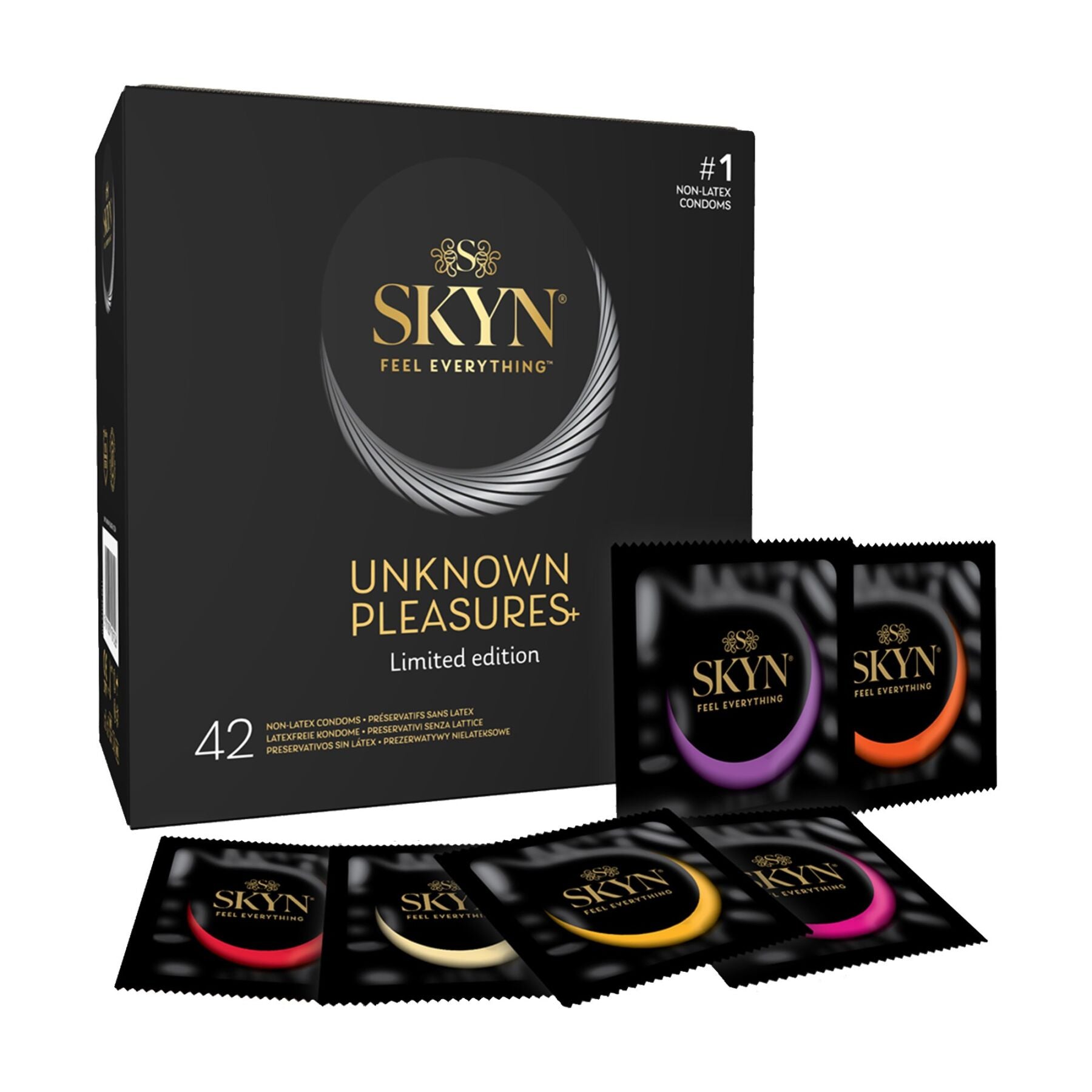SKYN Unknown Pleasures 42-count Latex-Free Premium Condoms, 6 Assorted Types