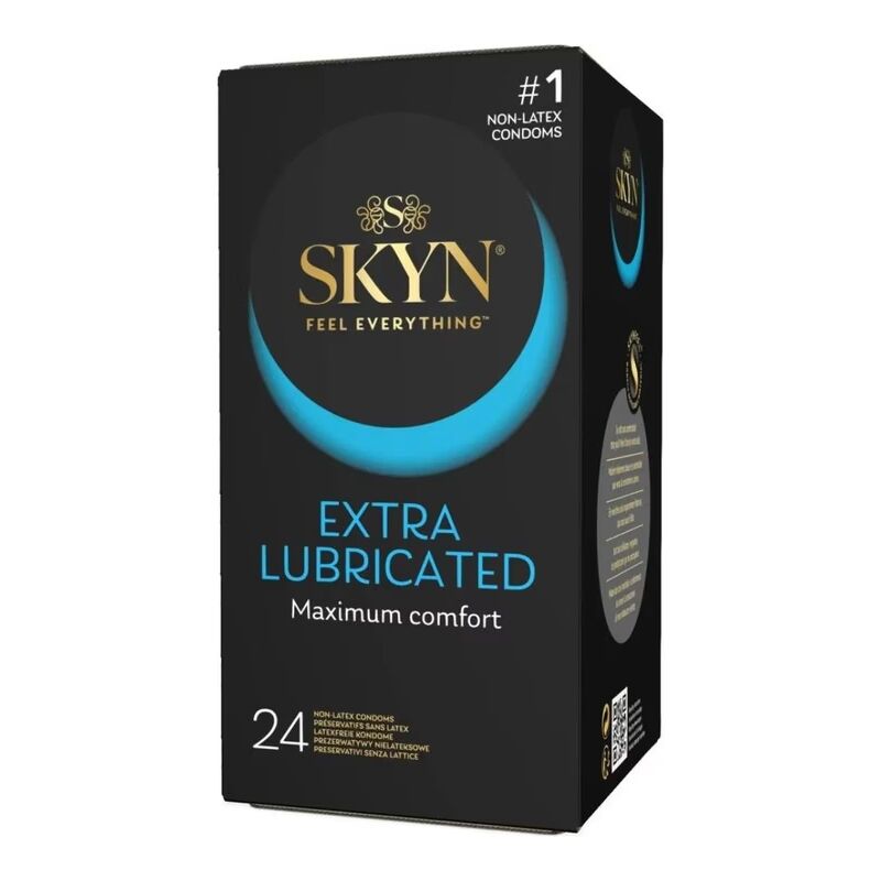 SKYN Extra Lubricated Non-Latex Premium Condoms, 24 ct, 40% More Lubricant