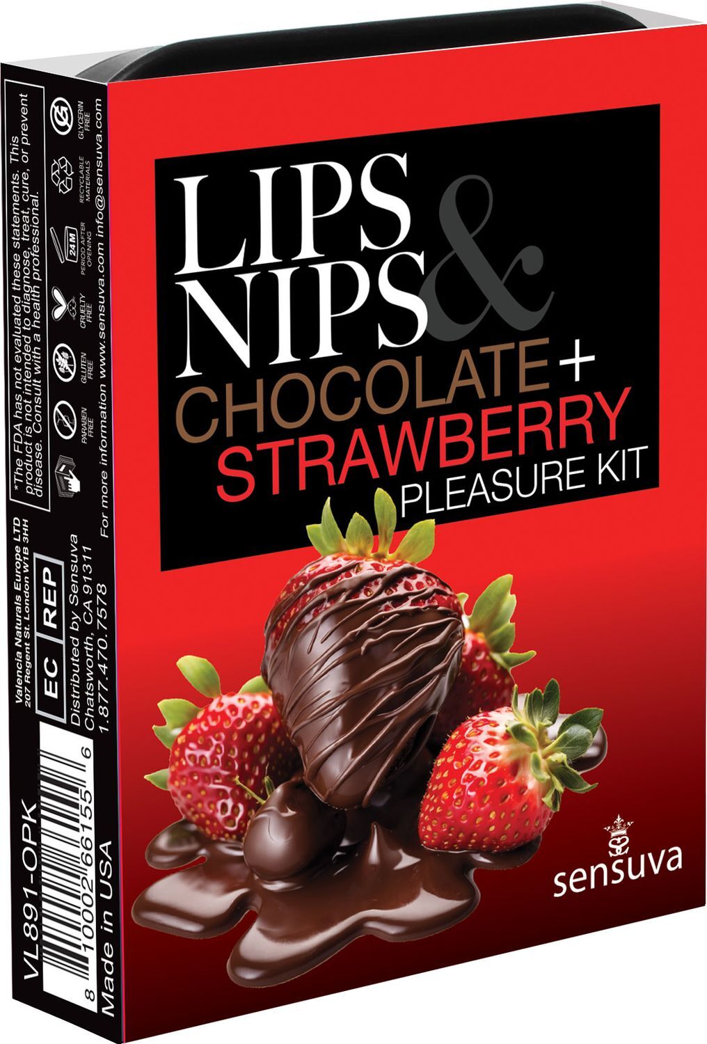 Sensuva Lips & Nips Pleasure Kit - Chocolate Strawberry 2 x 4g