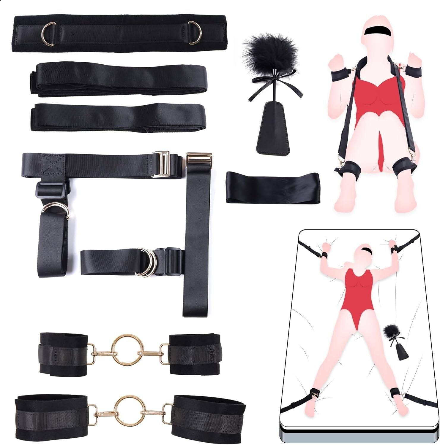 BDSM set LOCKINK YEAHWOW Bed Restraint set