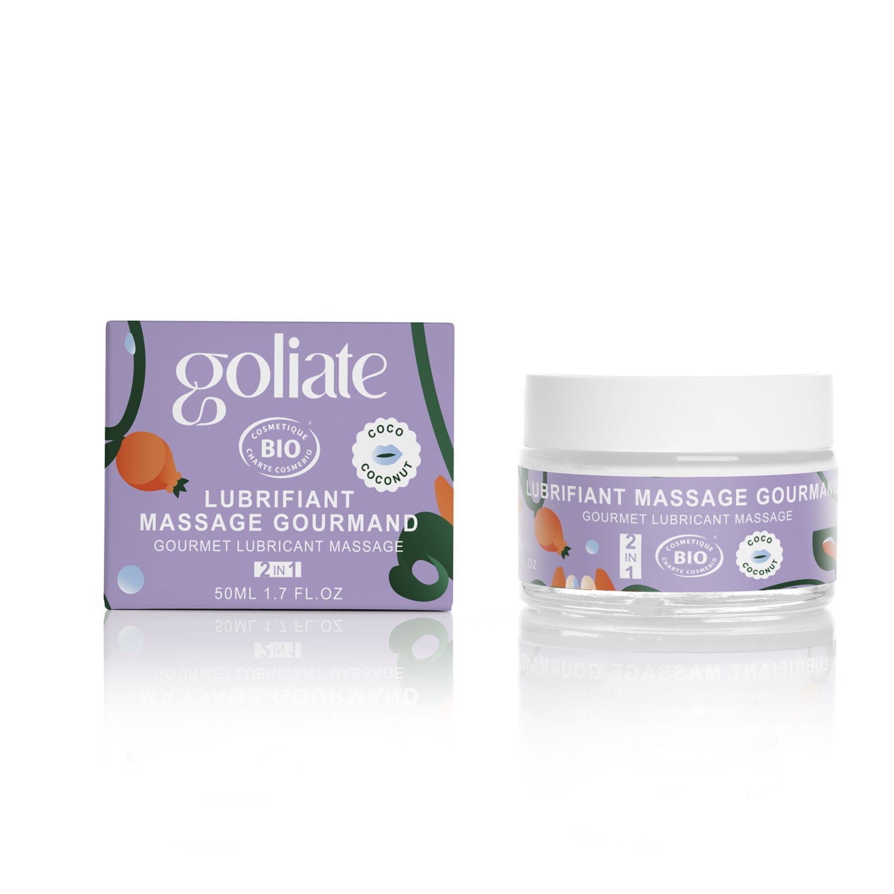 Massage oil-lubricant with coconut aroma and taste Goliate Couple Gourmand Coco 50 ml