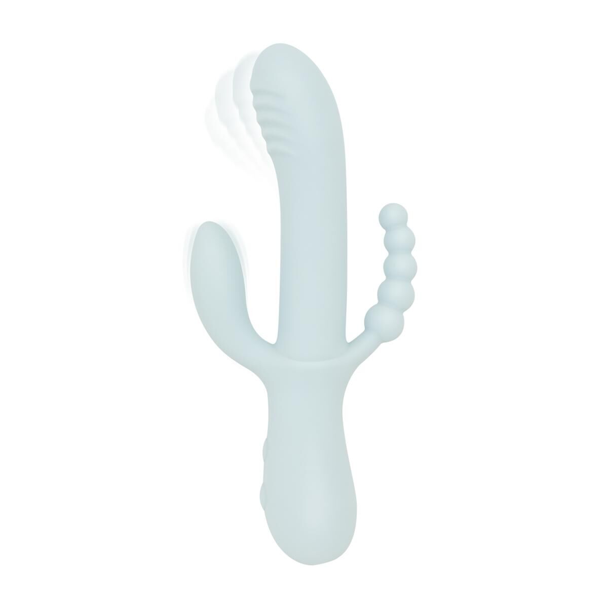 Good Vibes Only Rabbit Vibrator - SAGE Triple Stimulation Vibe Soft Silicone - Blue