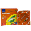 Recare Color Fruit Flavor Condoms 3 pcs, flavors: mint, banana, strawberry