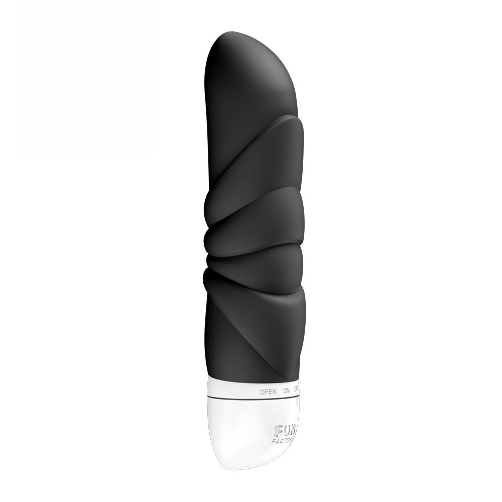 Mini Vibrator Fun Factory JAM Black, suitable for clitoris, textured