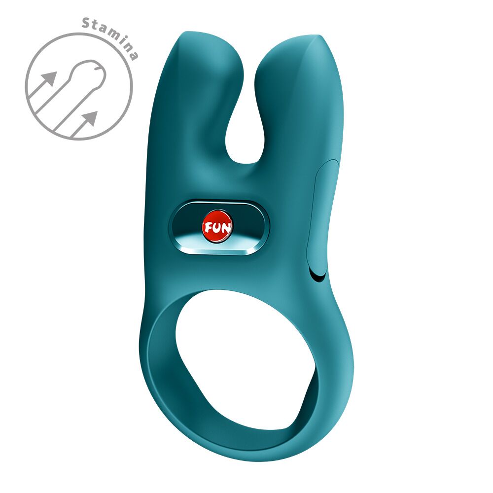 Erection Vibrating Ring with Double Clitoral Stimulation Fun Factory NŌS CLASSIC Bottle Green, 2 motors
