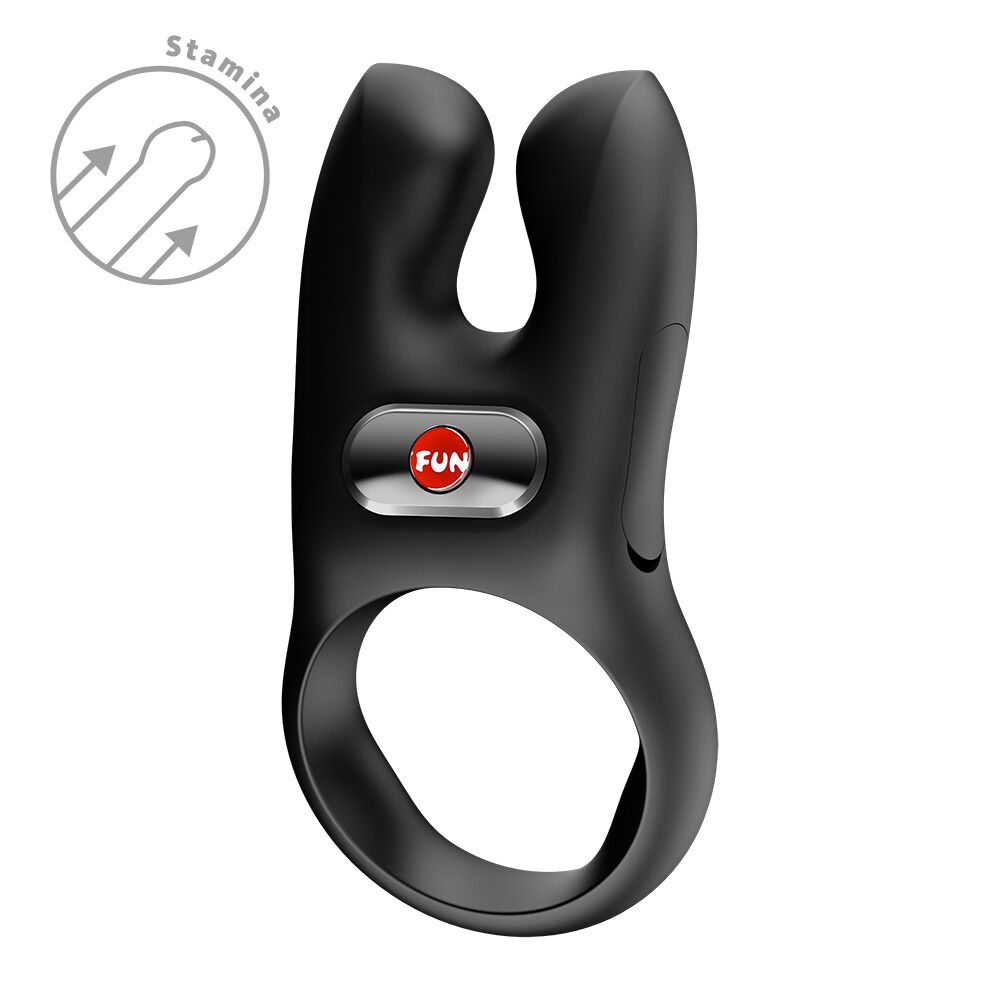 Erection vibrator ring with double clitoral stimulation Fun Factory NŌS CLASSIC Black, 2 motors