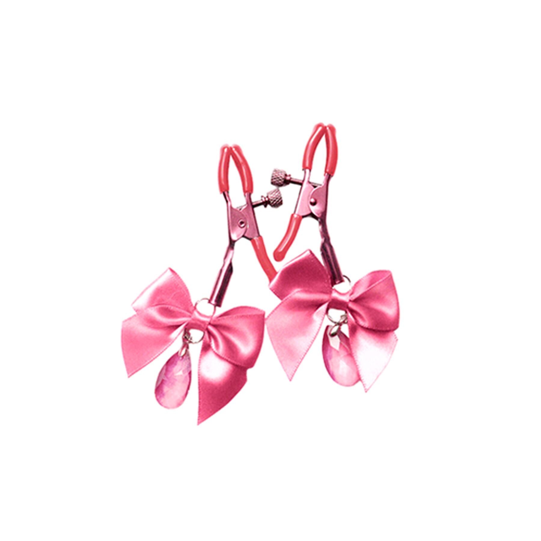 Nipple clamps with adjustment Art of Sex - Flirty Bow, pink color