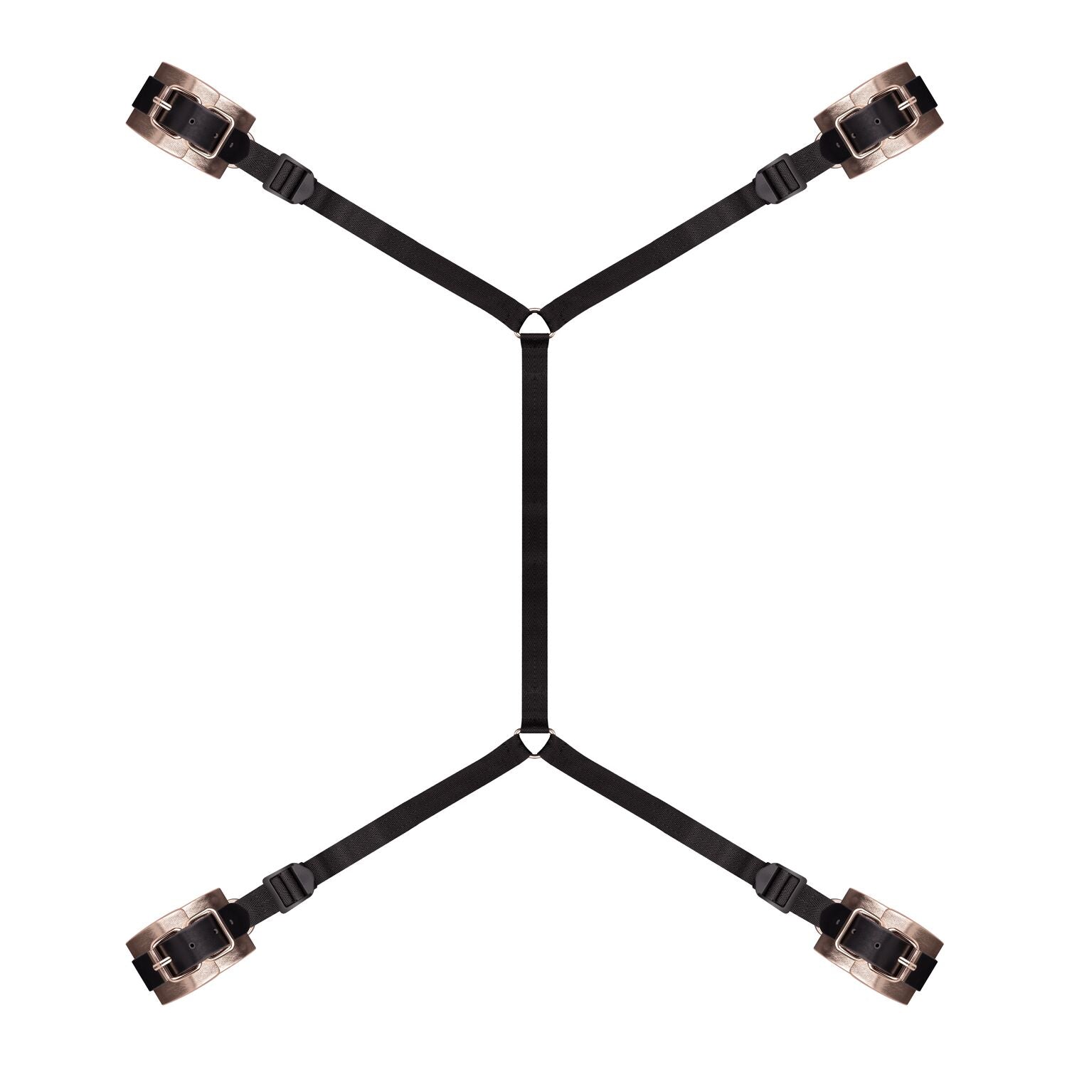 Rosy Gold Hand and Foot Restraints for Bed - Under-Mattress Restraint Set