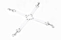 Feral Feelings Cross connector - 4 Way Connector White, genuine leather