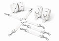 Набір для БДСМ Feral Feelings BDSM Kit 3 White, наручники, поножі, хрестовина