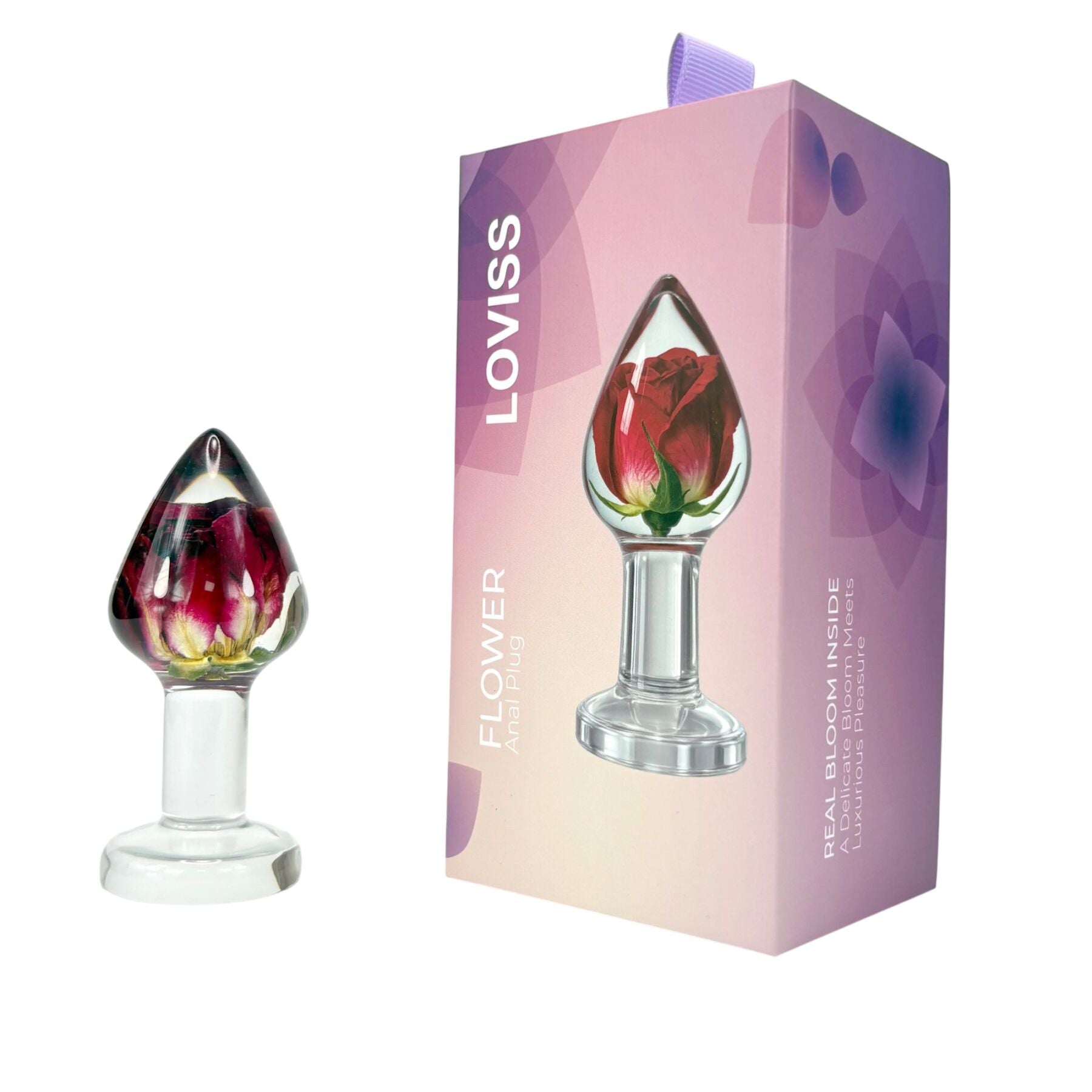 Luxurious Loviss Rose Anal Plug with a real rose inside