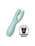 Clitoral Vibrator Satisfyer Threesome 3 Mint with Three Fingers